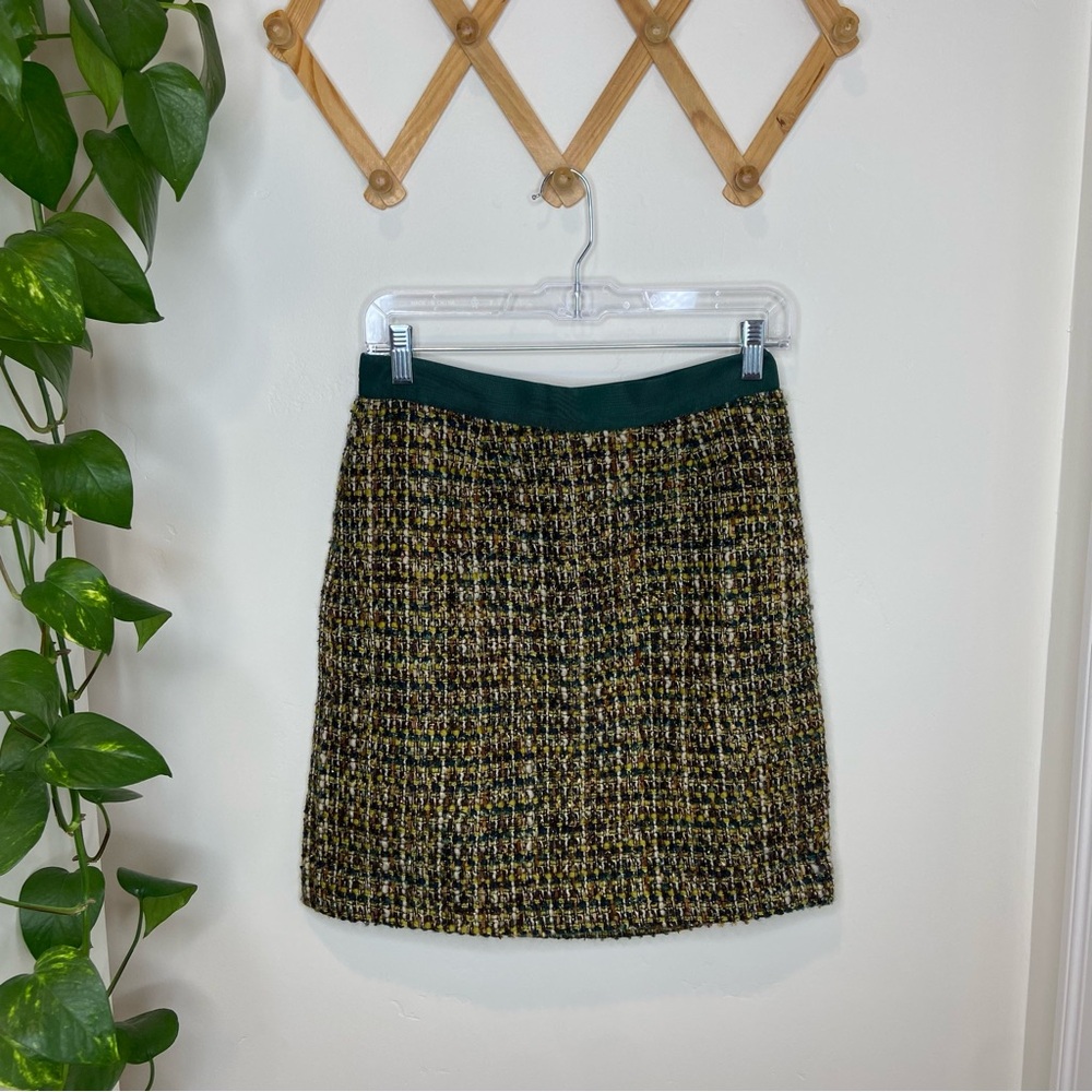 KATE SPADE Kylie Boucle Tweed Skirt in Green
